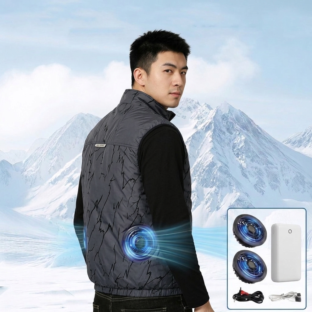 proxy003 夏季清凉工装空调服带风扇建筑汽修工作服防晒反光条 - 图片 1